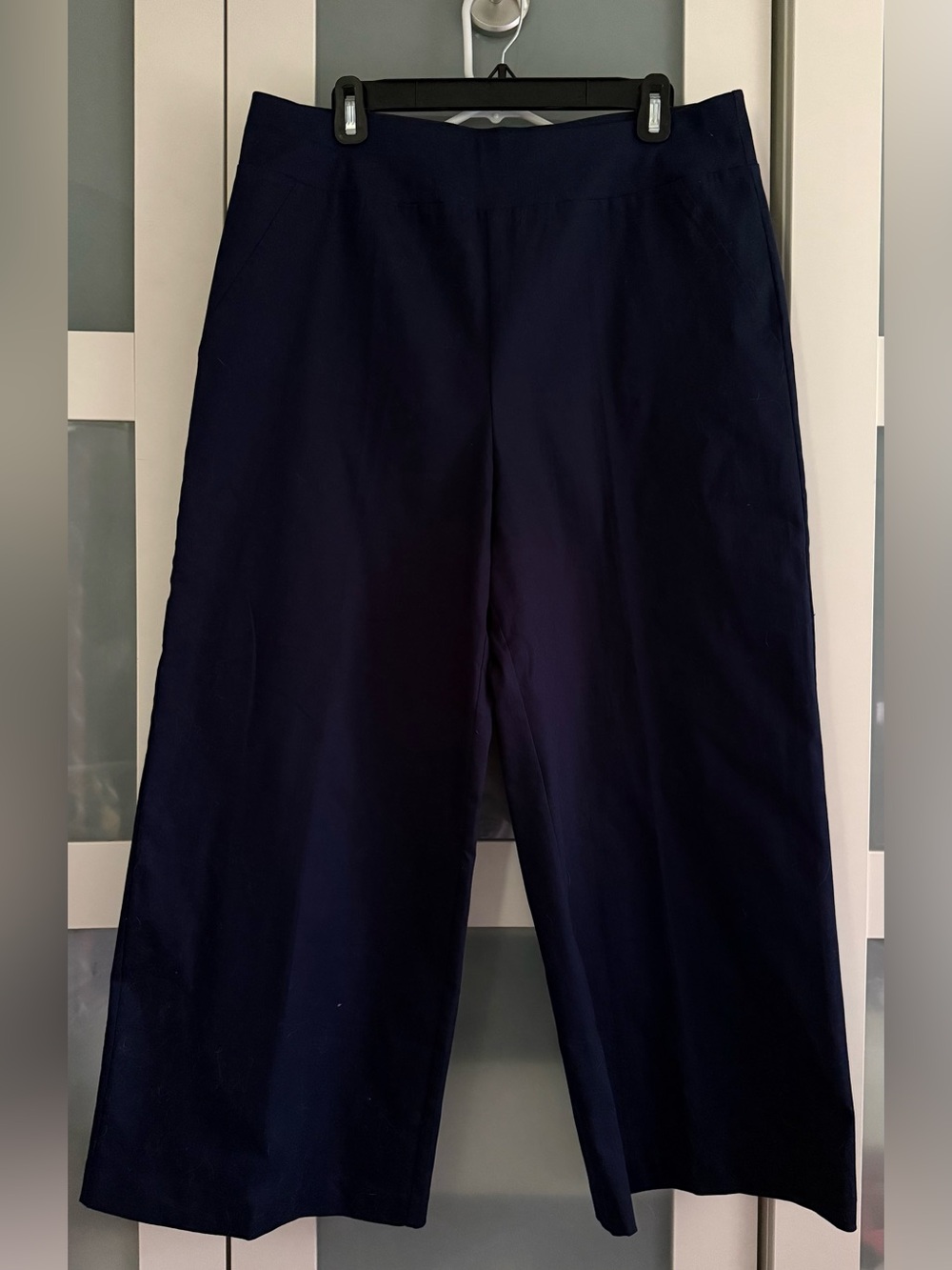 NWT New York & Company Wide-Leg Navy Women's Cropped Pants Large